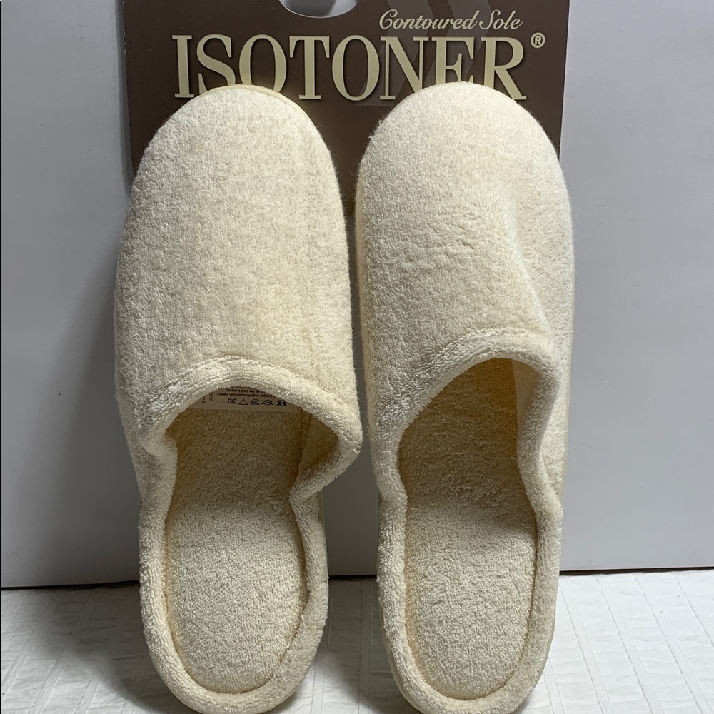 Wom XL Isotoner Classic Terry Clog Slippers - Indoor/Outdoor Rubber Sole